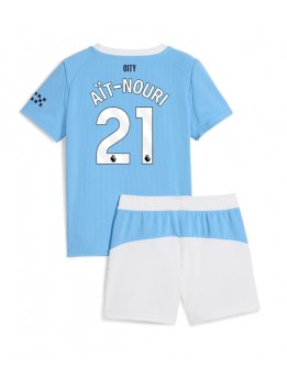 Manchester City Rayan Ait-Nouri #21 Replika Hemmakläder Barn 2025-26 Kortärmad (+ byxor)
